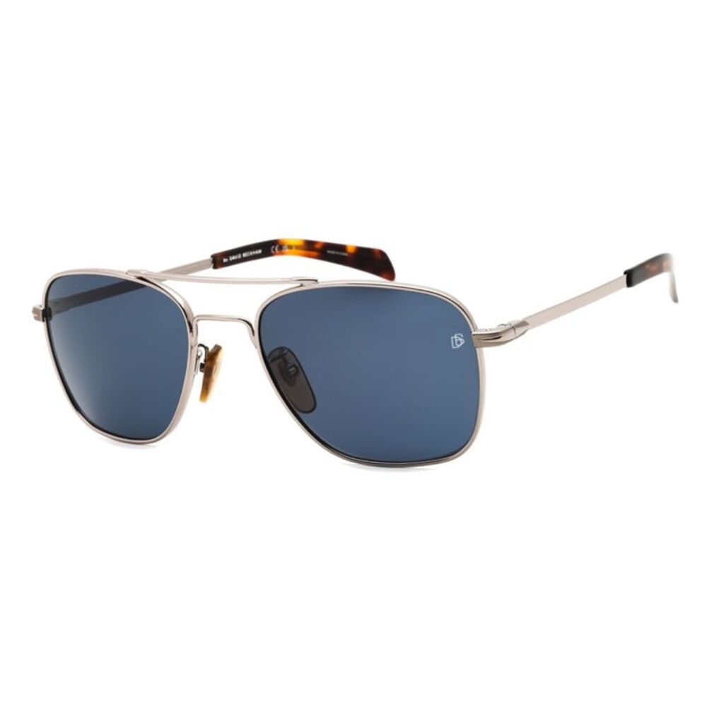 David Beckham Sunglasses Aviator Full Rim, Ruthenium Frame and Blue Lens